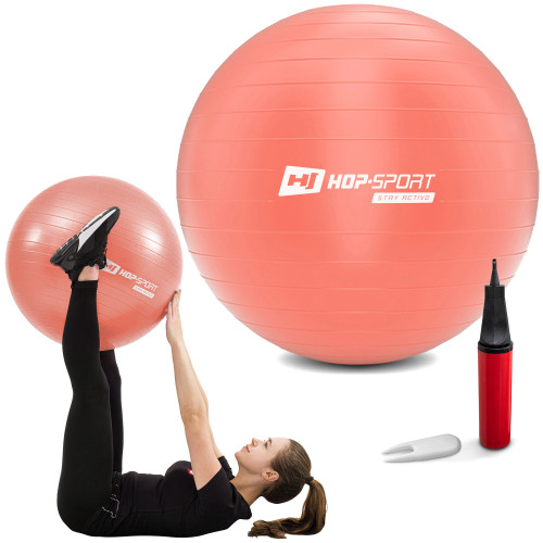 Фитбол  Hop-Sport 75cm HS-R075YB light pink + насос - фото №3
